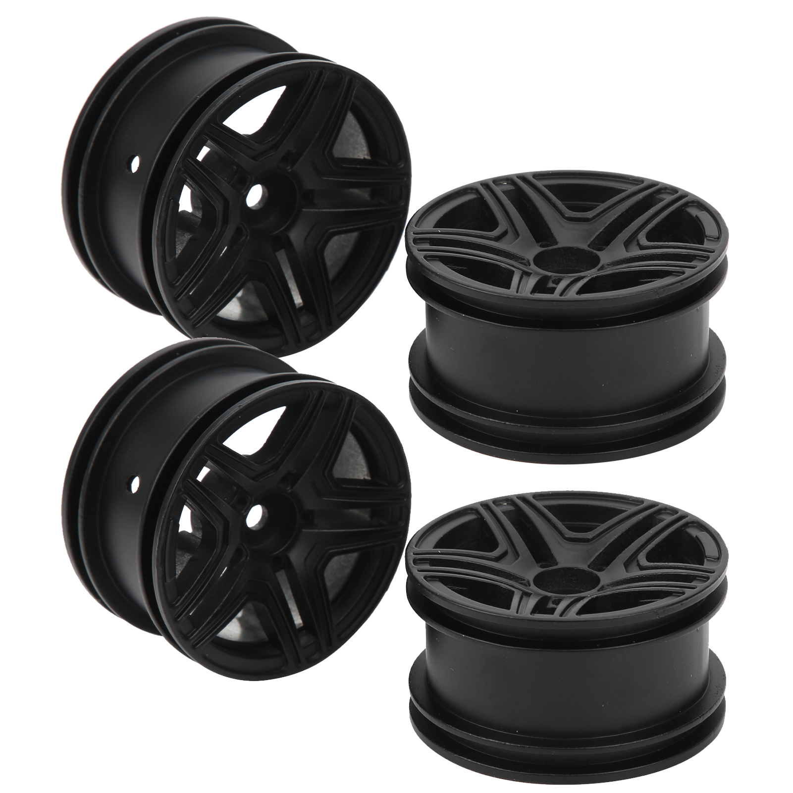 50-mm-4-teilige Metallfelge Für Rc-crawler, Ersatzteile Und Upgrade Für 1/12 Rc-car Mn86k, Zubehör In Schwarz