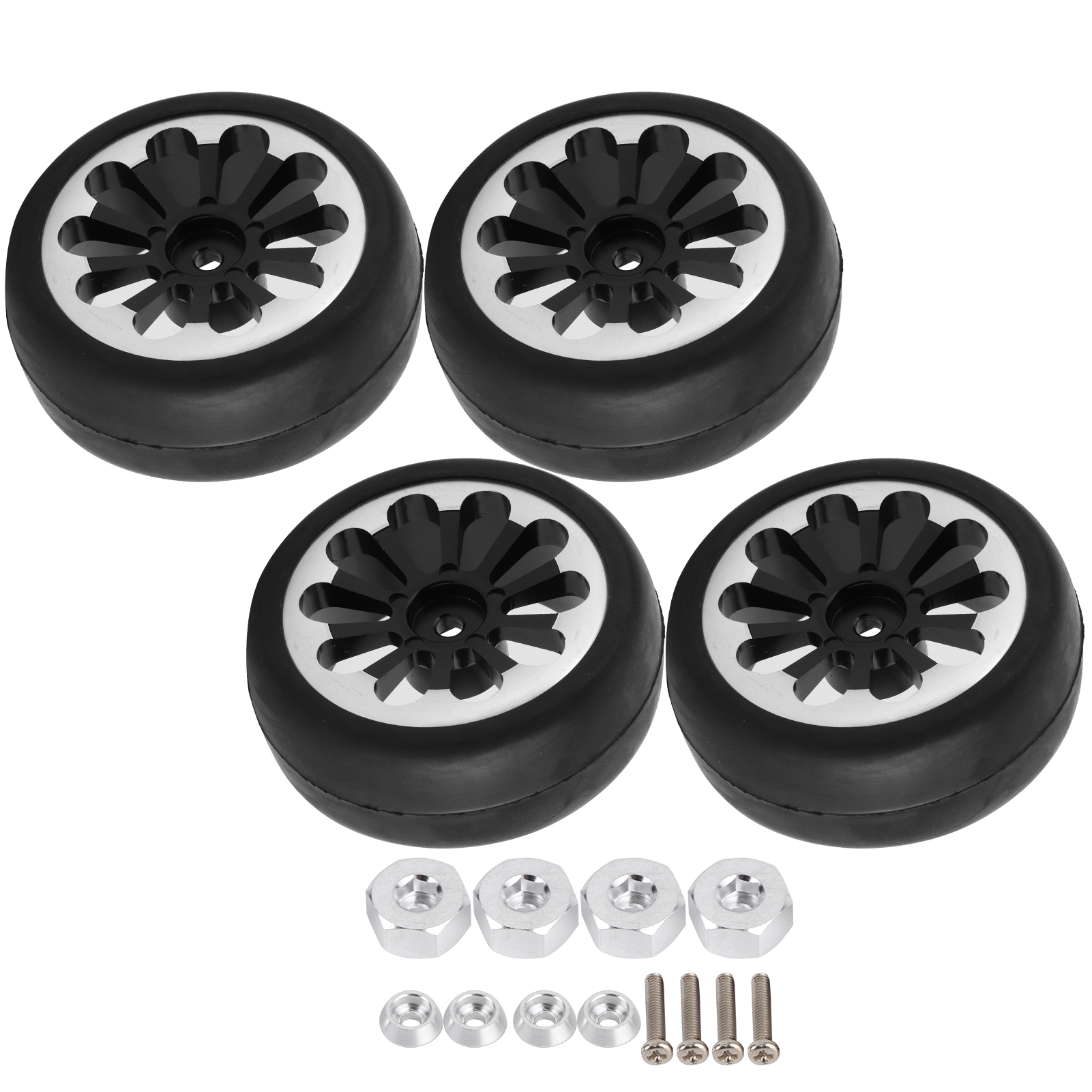 Stück Metallfelgen Mit Weichen Reifen Für Wpl D12 Rc-car, 63-mm-räder Mit Adapter