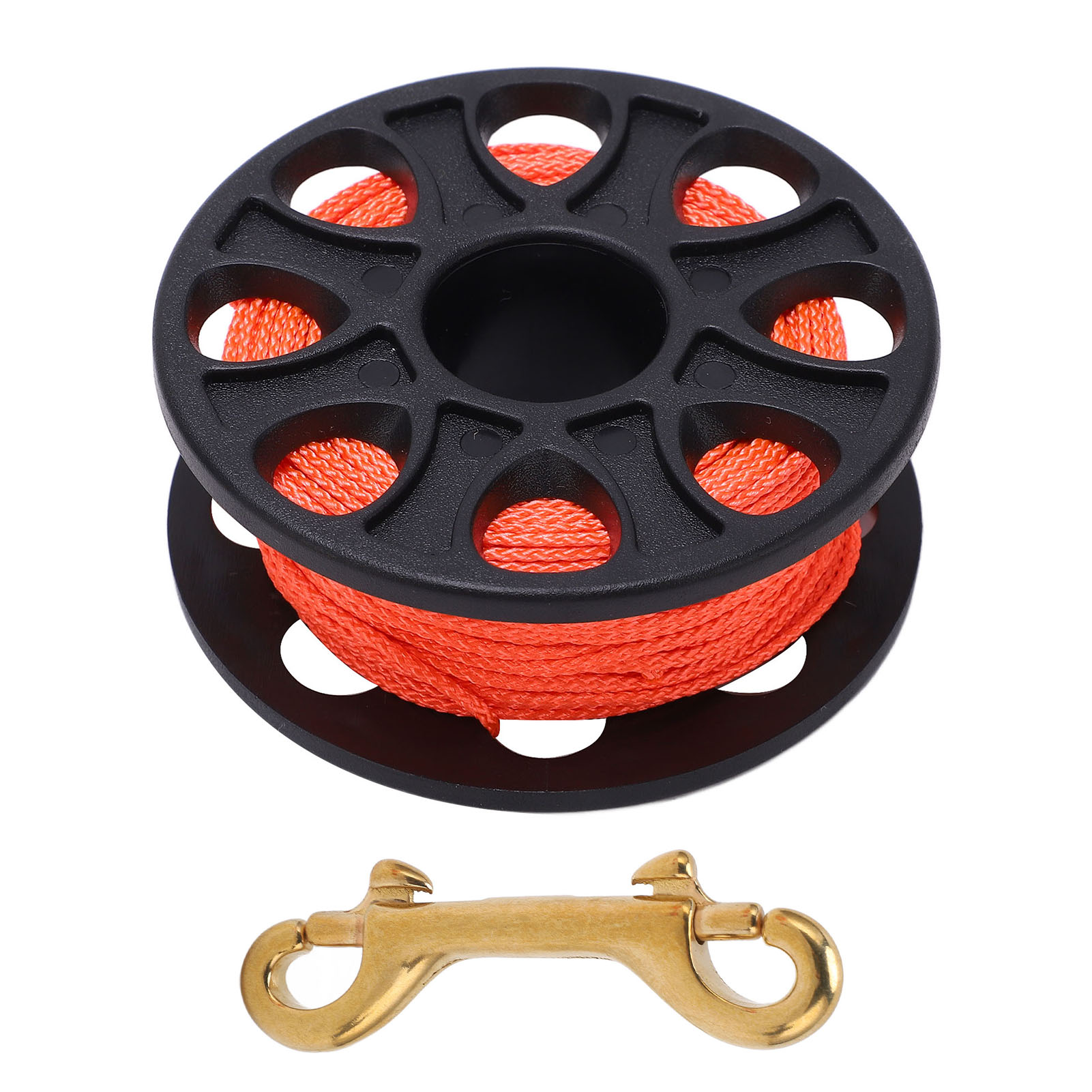 30 M Tauchrolle Mit Doppelkarabiner Und Fluoreszierender Orangefarbener Leine – Für Mehr Sicherheit Unter Wasser
