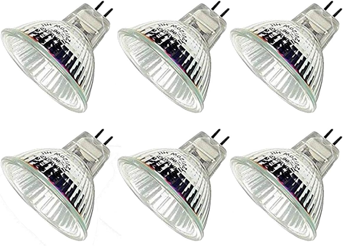 Mr16 12v 50w Halogenlampe (6er-pack), Zweipolfassung, Hohe Leuchtkraft, Präzisionsreflektor Für Glasfaseroptik, Schutzglas
