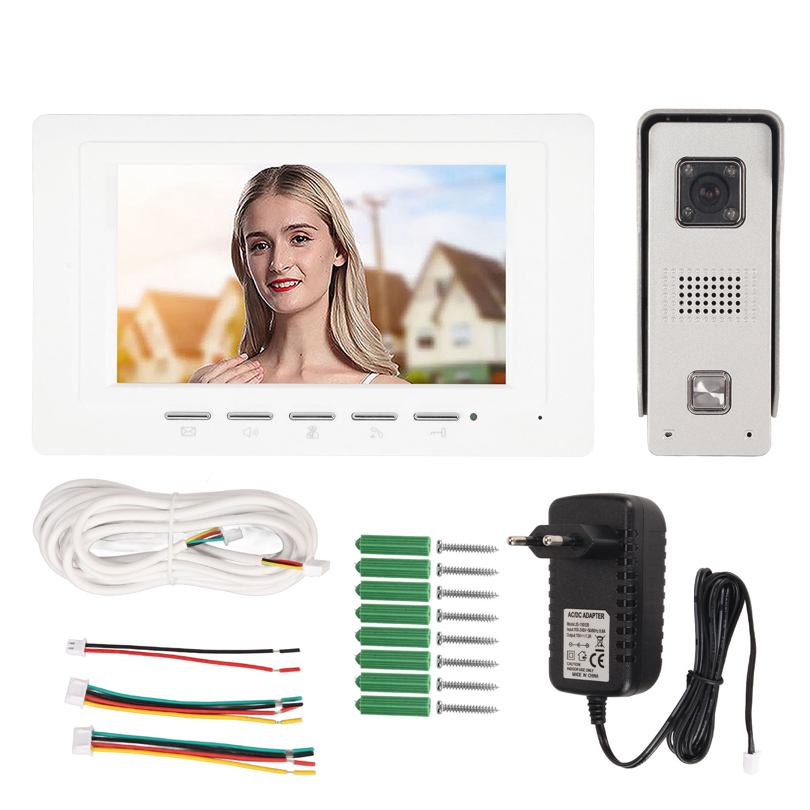 7-zoll-tft-bildschirm-video-türsprechanlage Mit Nachtsichtfunktion, Wasserdicht Für Haus Und Wohnung, 100–240 V Eu-stecker