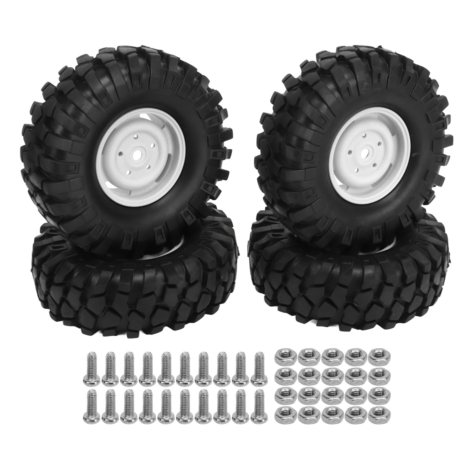 Universal-gummireifen (1,9 Zoll) Für Rc-geländefahrzeuge Und Kletter-trucks, Weiß