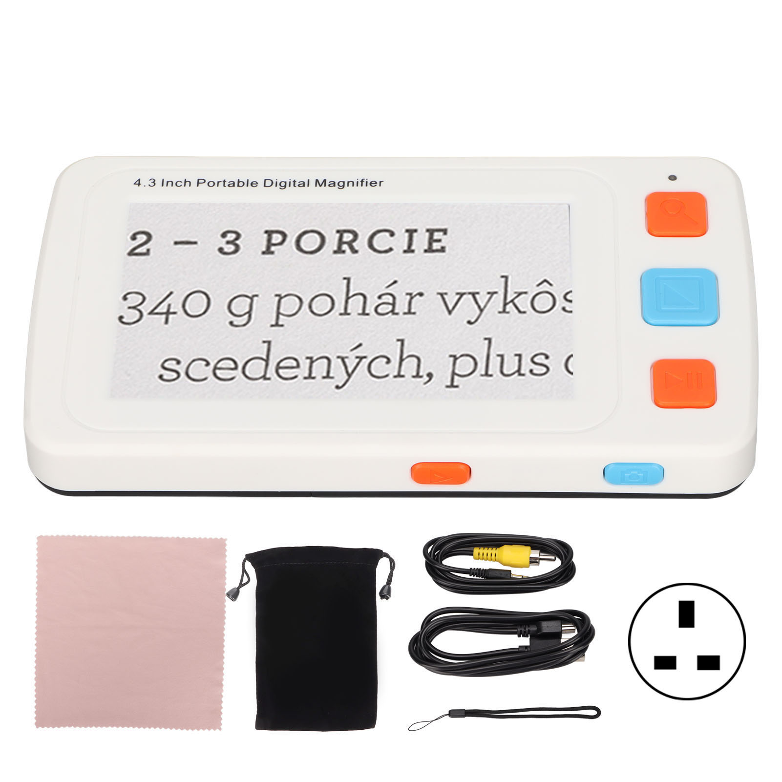 Ys010 Tragbare Elektronische Lupe Mit 4,3-zoll-lcd-bildschirm Für Sehbehinderte – 100–240 V, Uk-stecker