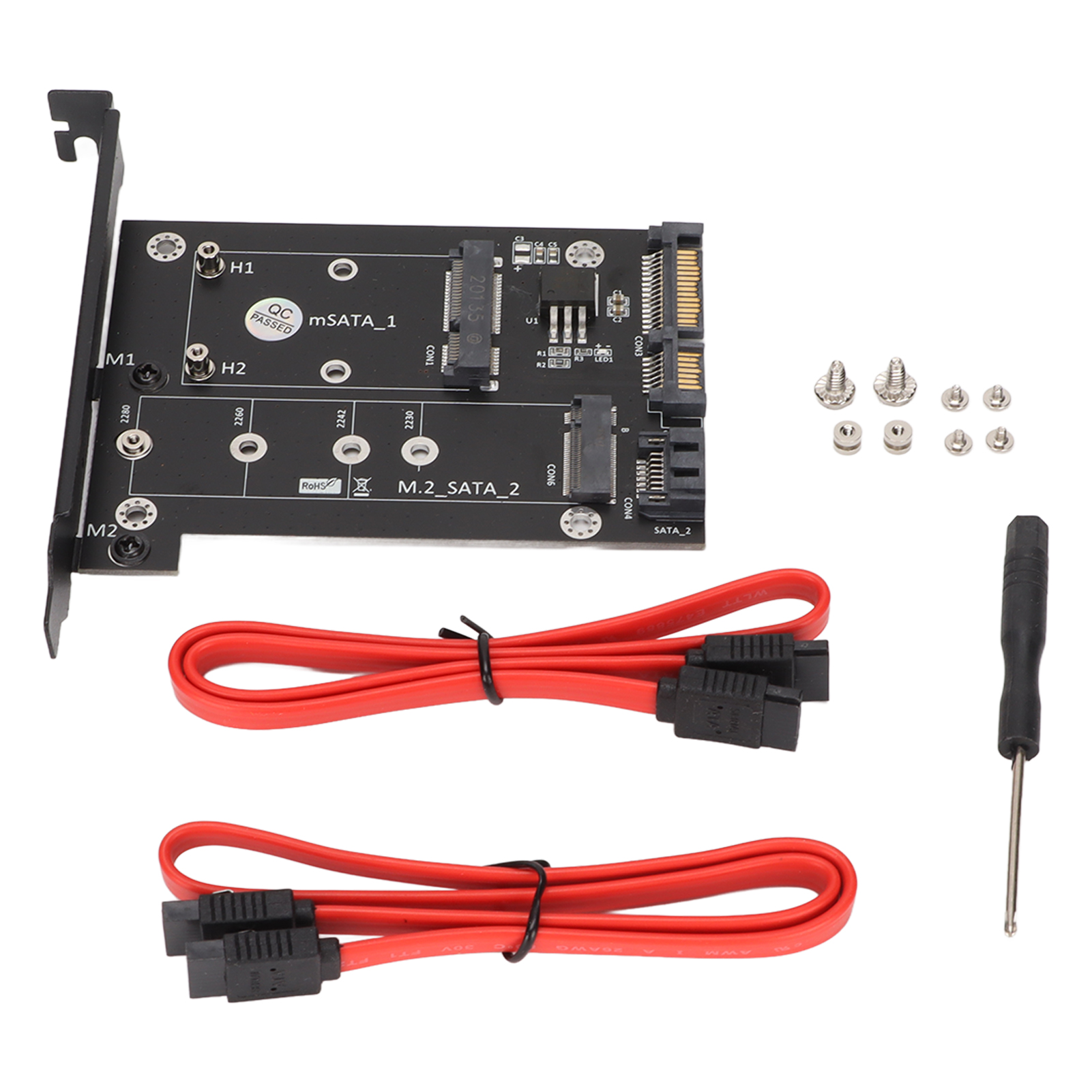 Dual-port-sata-adapter Für Msata/m.2 Ngff Ssds Mit Kabel Und Schrauben, Kompatibel Mit 2230/2242/2260/2280