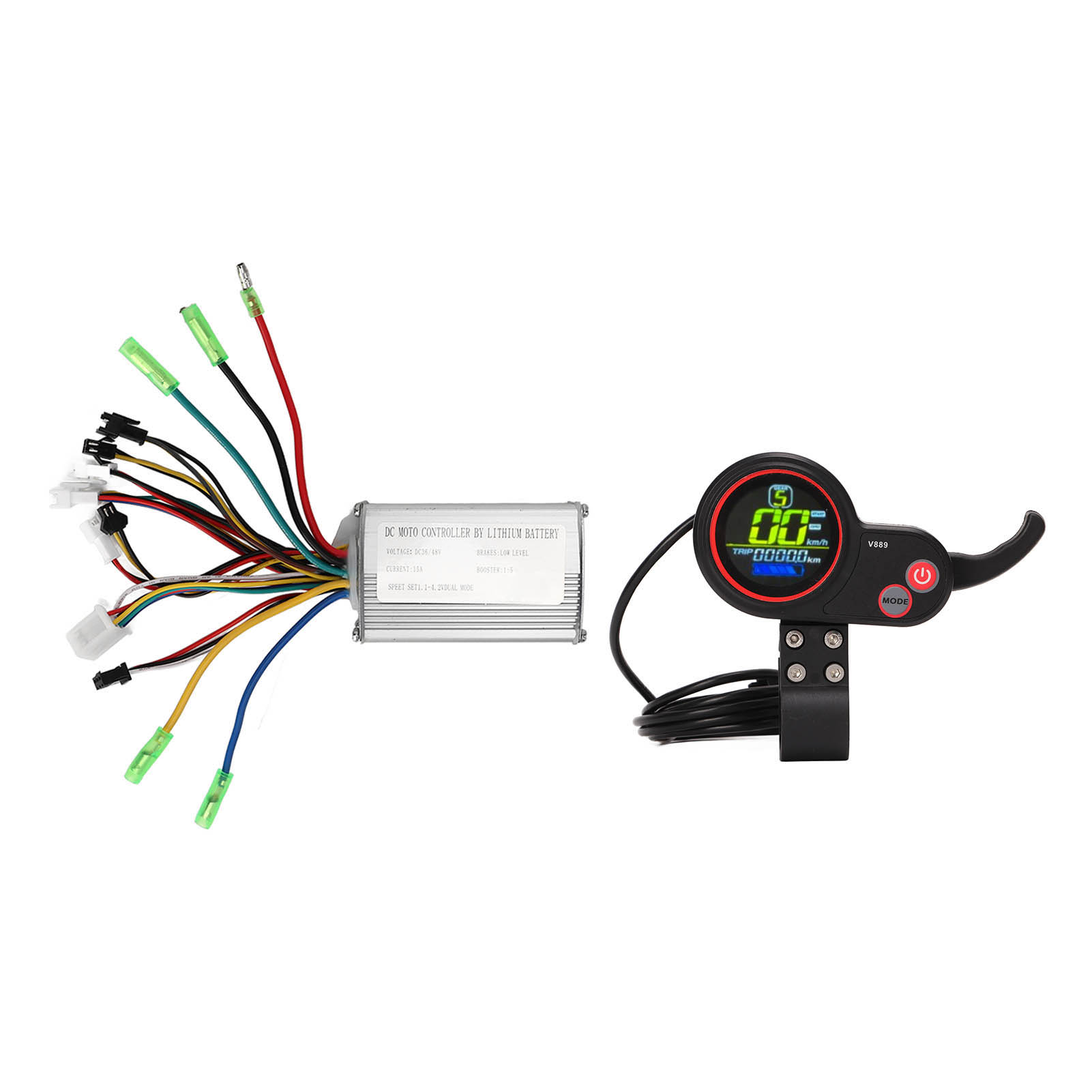 36v/48v 15a Bürstenloser Controller Mit Lcd-bildschirm Für E-bikes Und E-scooter – 22,2 Mm Lenker