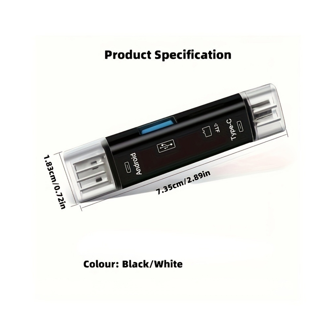 Multifunktionaler 5-in-1-kartenleser, Usb 3.0 Typ-c, Tf- Und Usb-kompatibel, Für Schnelle Datenübertragung