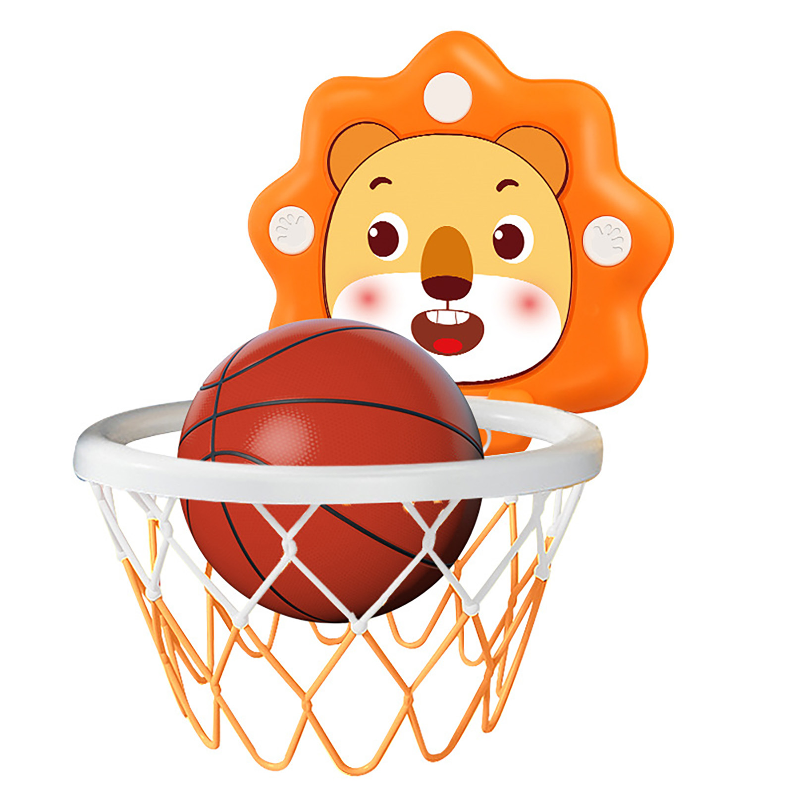 709h Wandmontierter Basketballkorb Für Kinder, Inklusive Netz, Ideal Für Kindergarten Und Indoor-spiele, Leuchtend Orange Farbe.