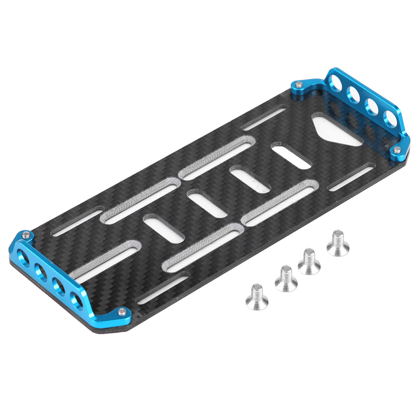 Batteriehalter Aus Aluminiumlegierung Und Kohlefaser Für 1/10 Rc-car Axial Scx10 Cc01 F350 D90 (blau)