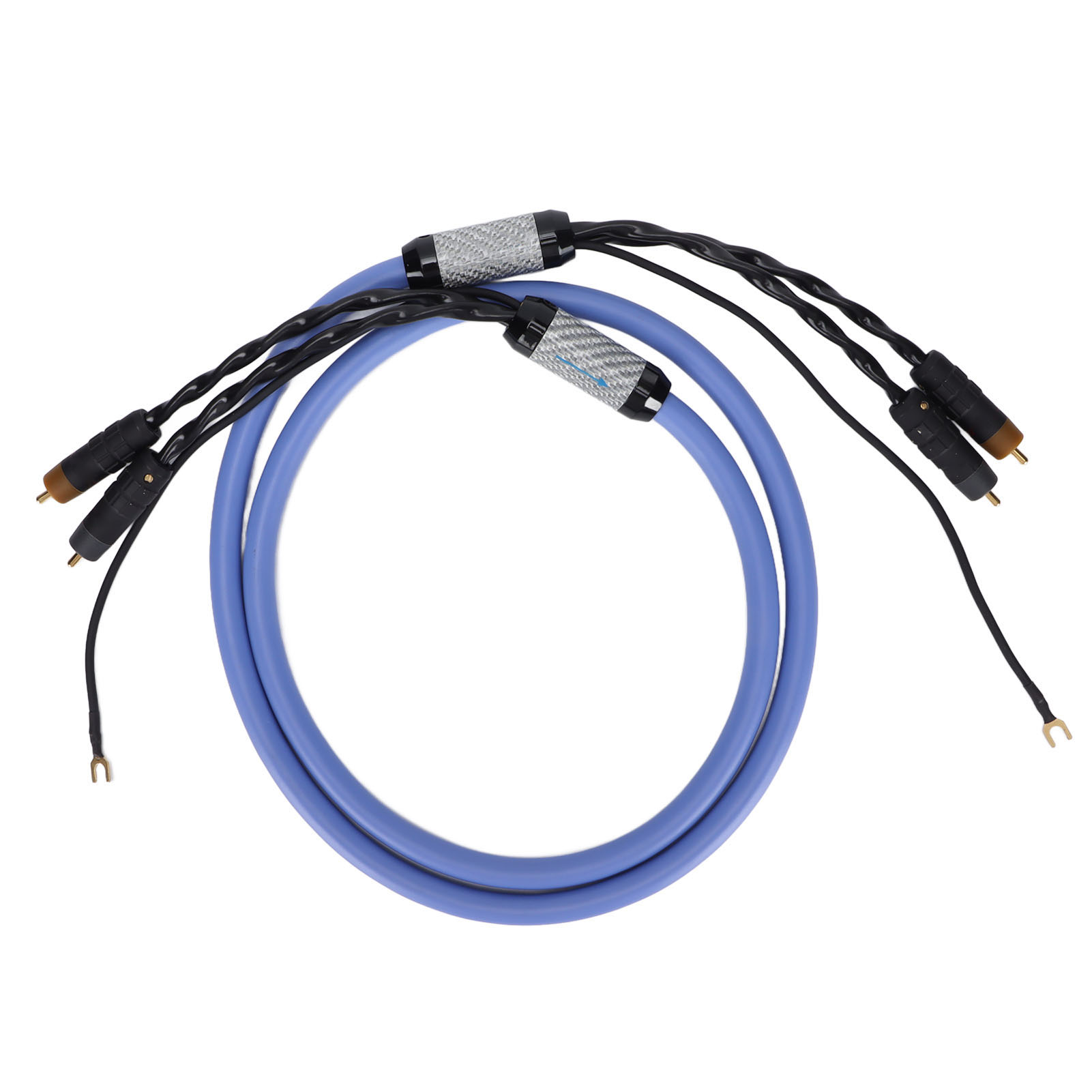 Hifi-plattenspieler-tonarmkabel Aus Sauerstofffreiem Kupfer (2 Rca Auf 2 Rca) Mit Erdungskabel – 1,5 M