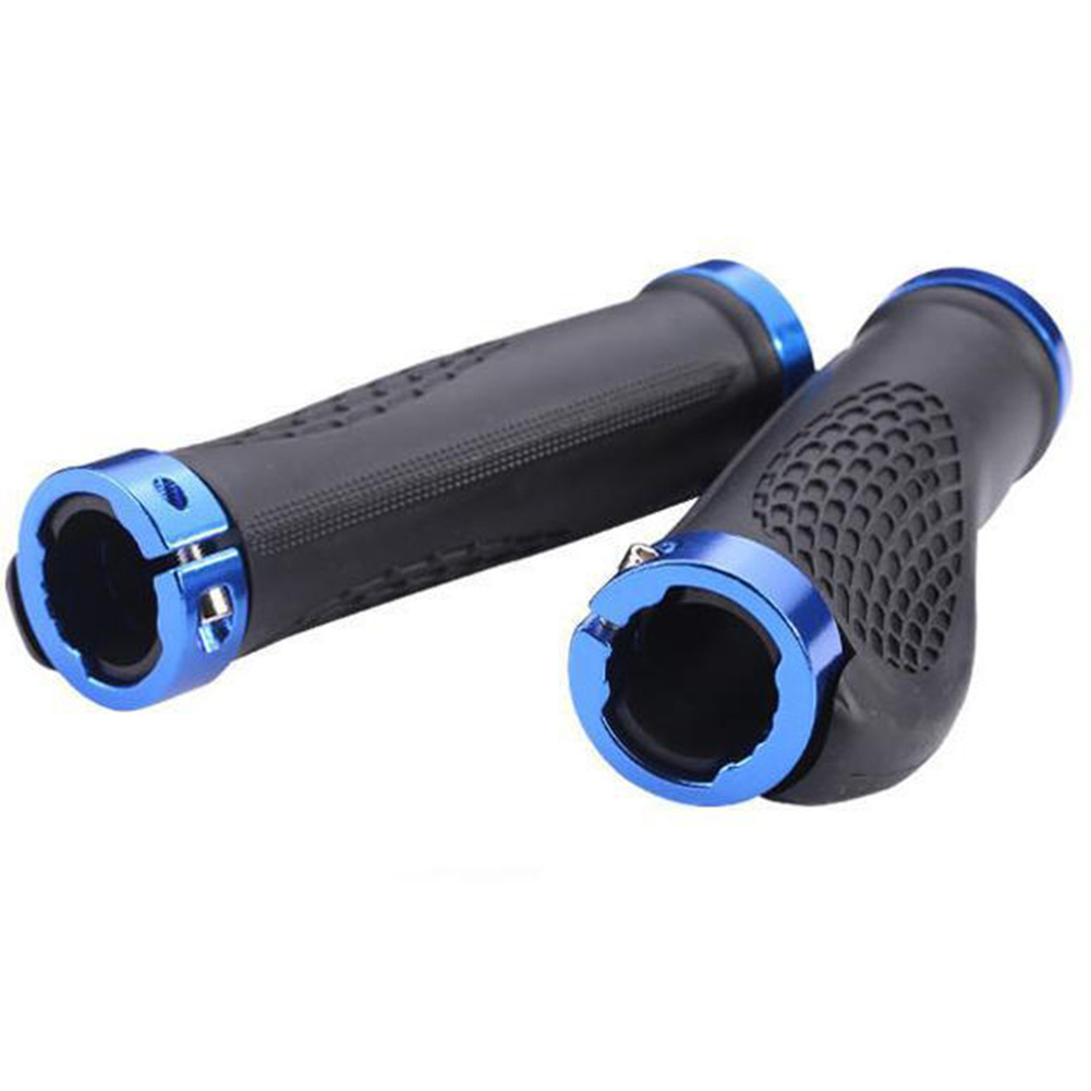 Paar Rutschfeste Fahrradgriffe Mit Verriegelungssystem Für Mountainbikes Und Rennräder (blau)