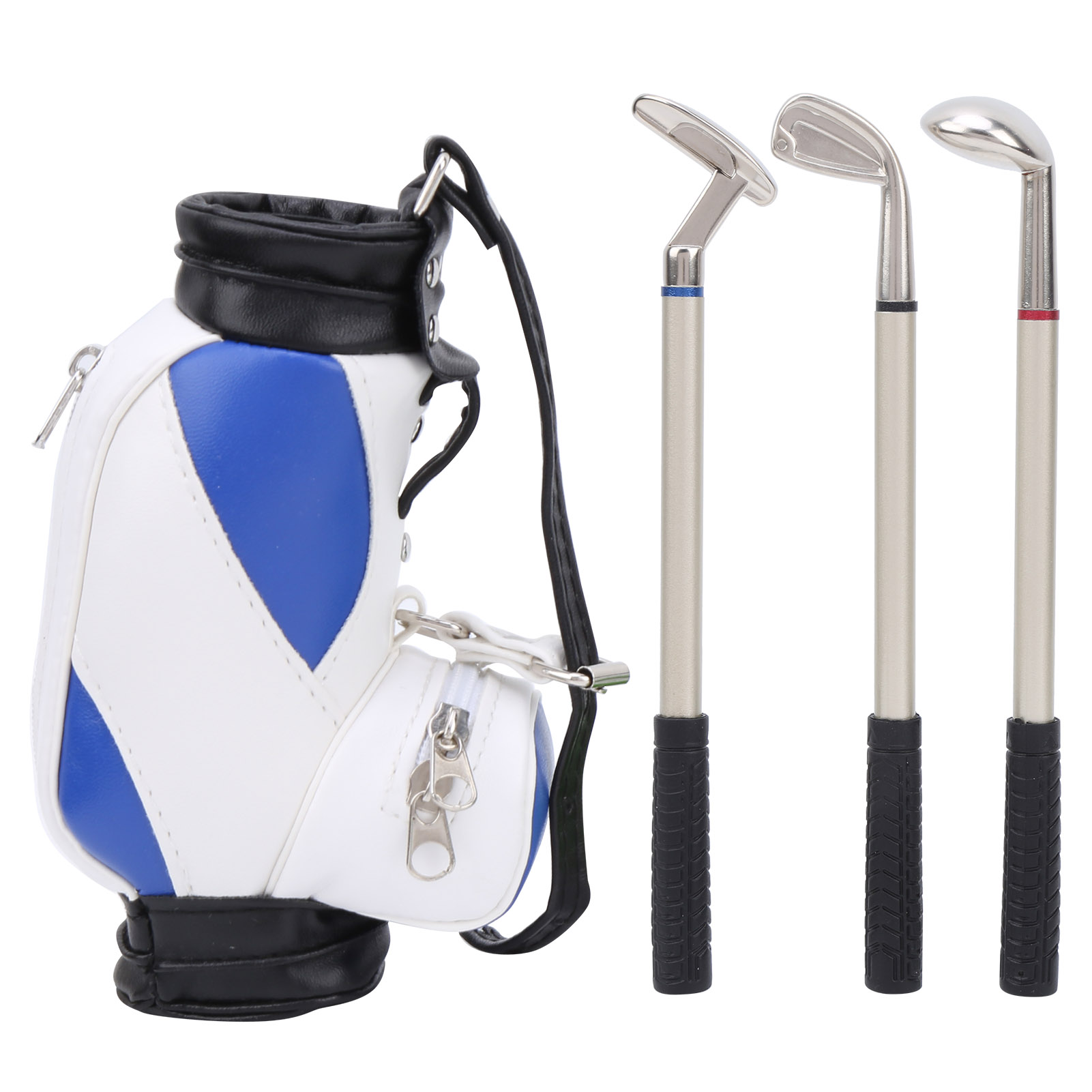 Mini-golf-stifthalter Mit Stift, Schreibtischdekoration, Geschenk Für Golffreunde, Blau Und Weiß