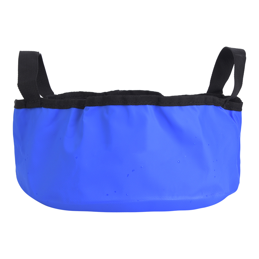 Tragbarer, Runder, Faltbarer Pvc-eimer Für Camping, Reisen Und Picknicks – Blau
