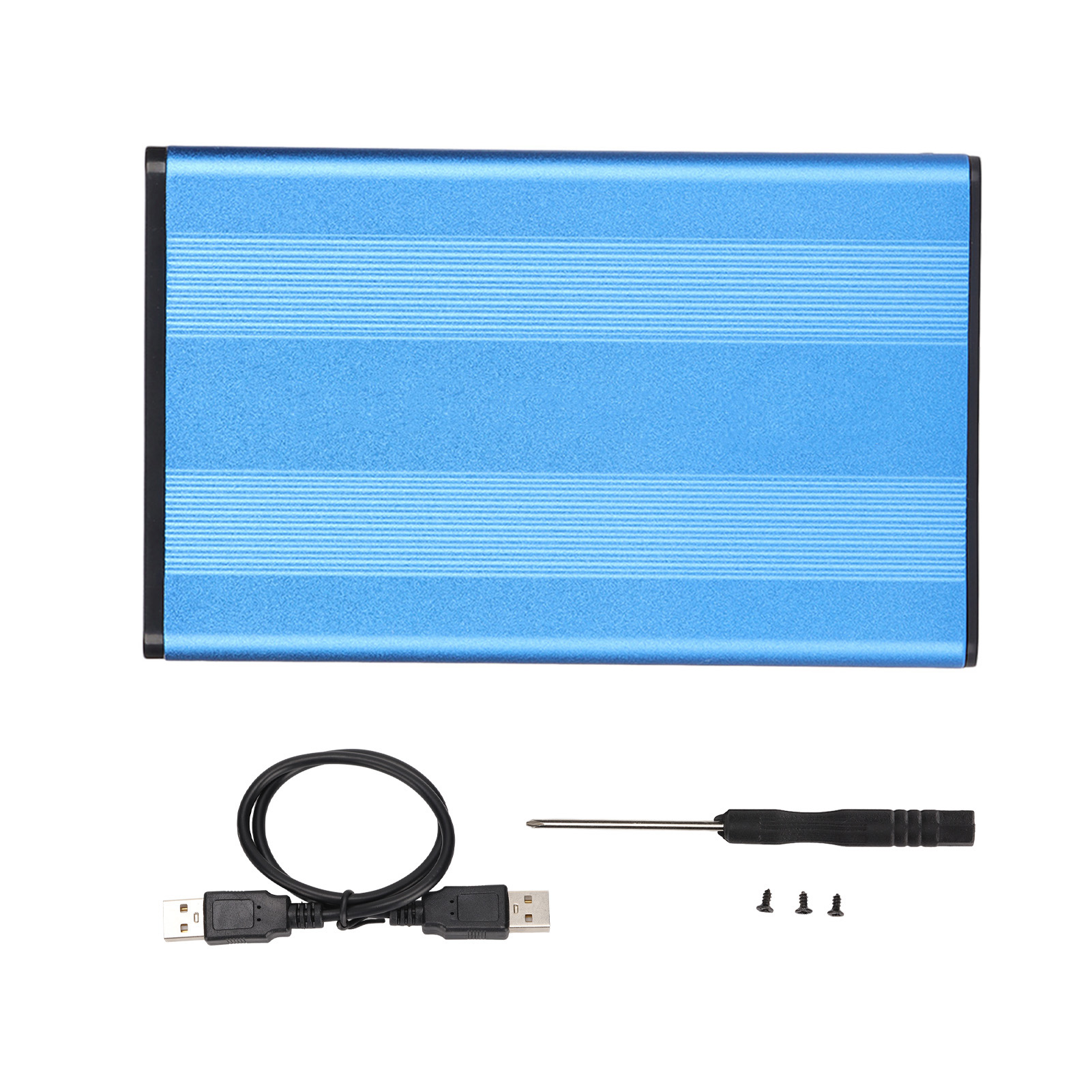 Externes 2,5-zoll-usb-2.0-festplattengehäuse, Aluminiumlegierung, 480 Mbit/s, Einfache Plug-and-play-installation, Blau