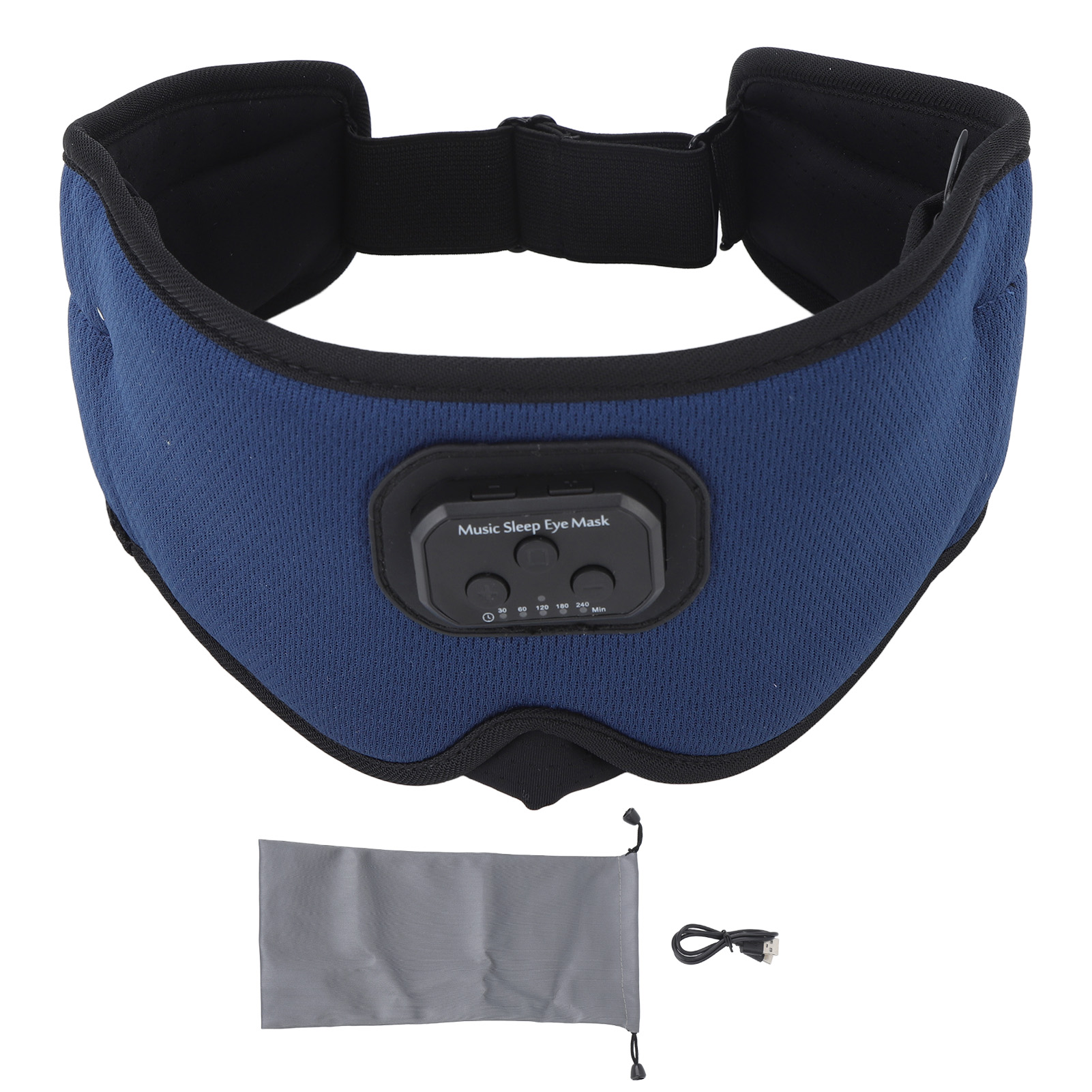 Bluetooth-schlafmaske (5.2) Mit Integrierten Kopfhörern, Kabellosen 3d-kopfhörern Für Seitenschläfer, Einstellbarem Weißen Rauschen Und Timer, Blaue Farbe