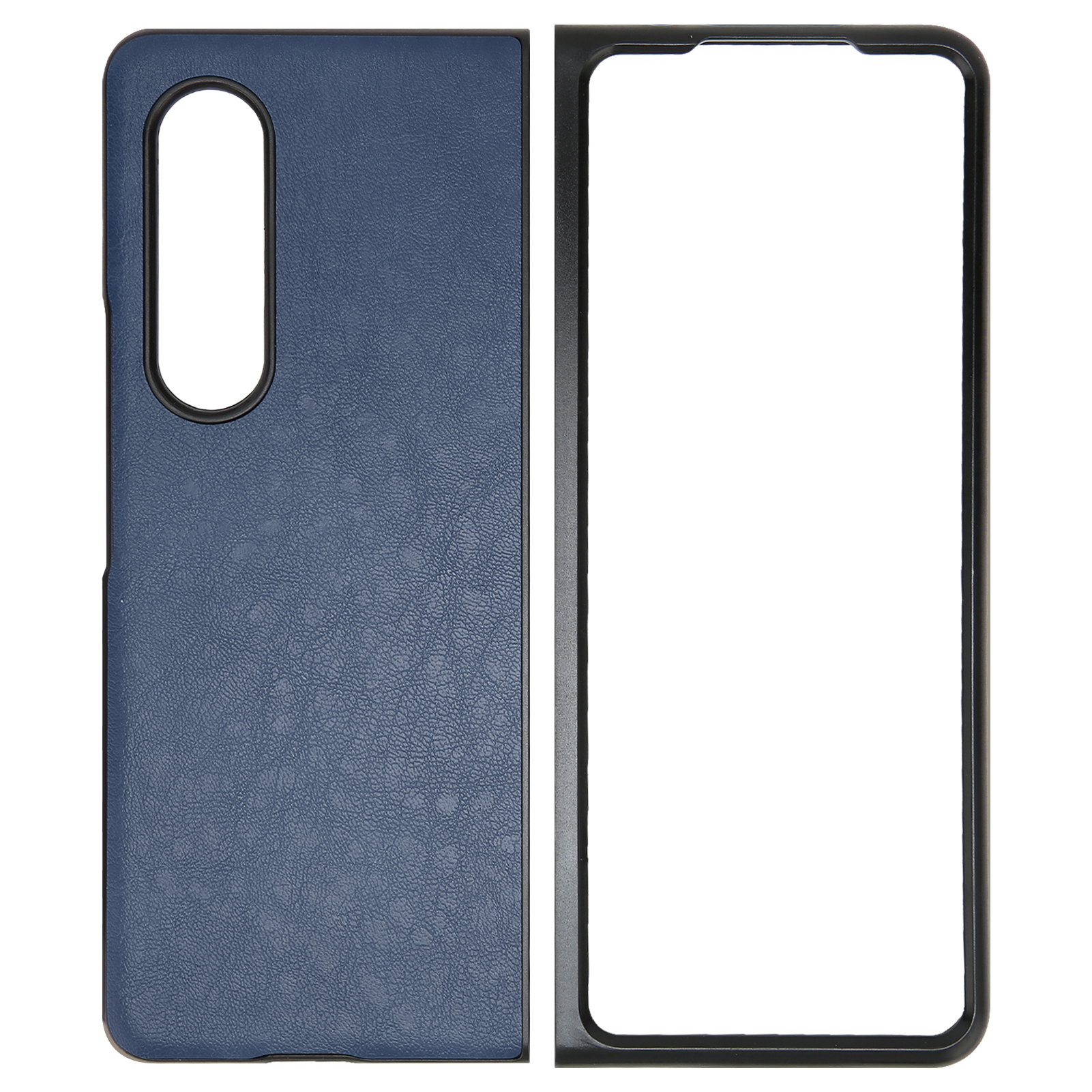 Pu-lederhülle Für Galaxy Z Fold 3, Kratzfest Und Mit Faltbarem Displayschutz, Blaue Farbe