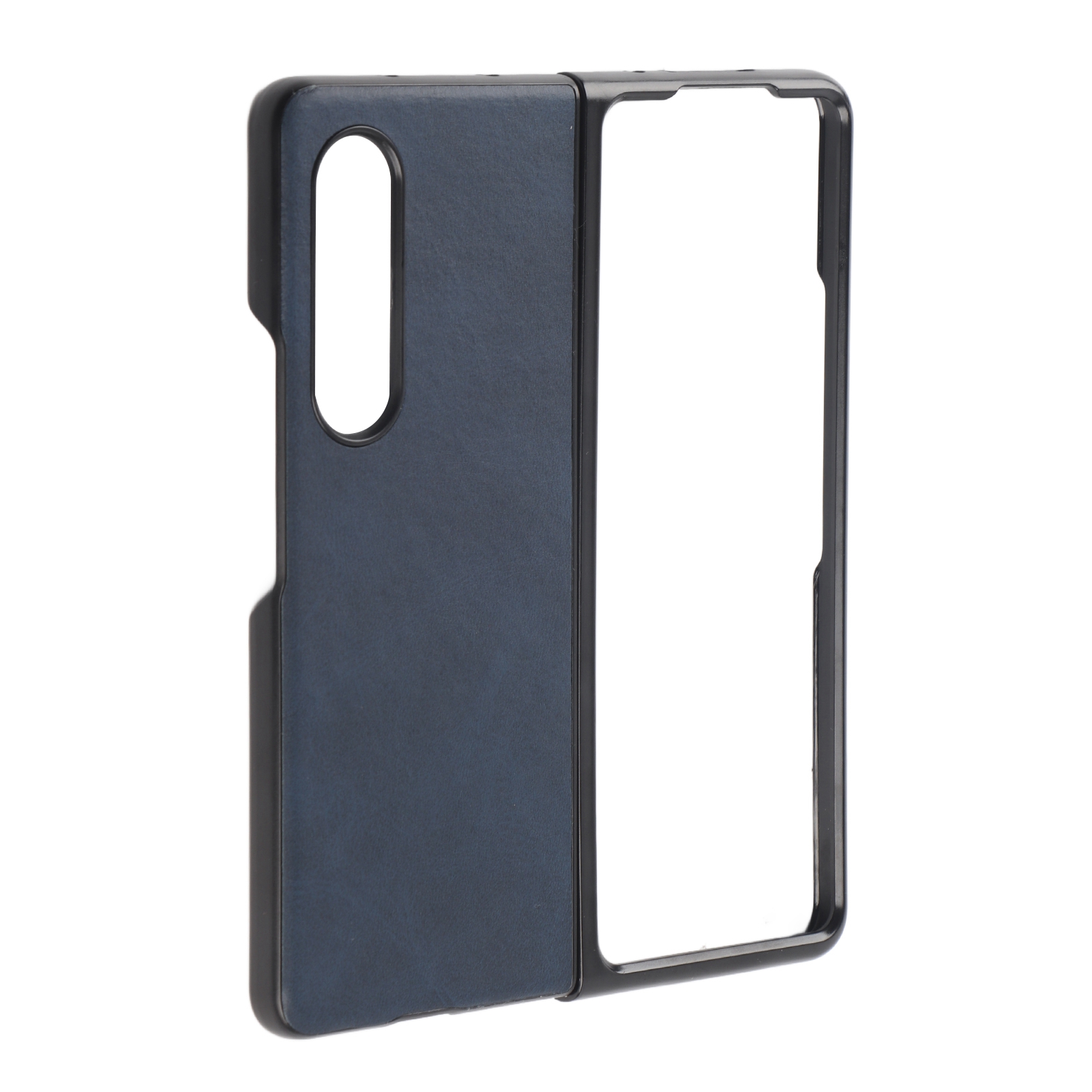Hartlederhülle Für Samsung Galaxy Z Fold 3, Kratzfest Und Stoßfest, Blau