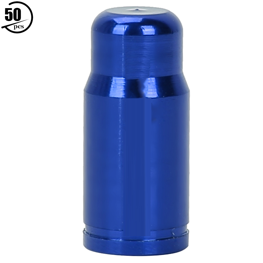 50 Staubkappen Für Presta-fahrradventile, Aus Blau Eloxierter Aluminiumlegierung