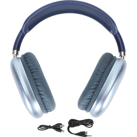 Verstellbares Und Faltbares Kabelloses Bluetooth-headset Mit Mikrofon Für Computer, Telefon, Büro, Studium, Reisen, Sport – Blau