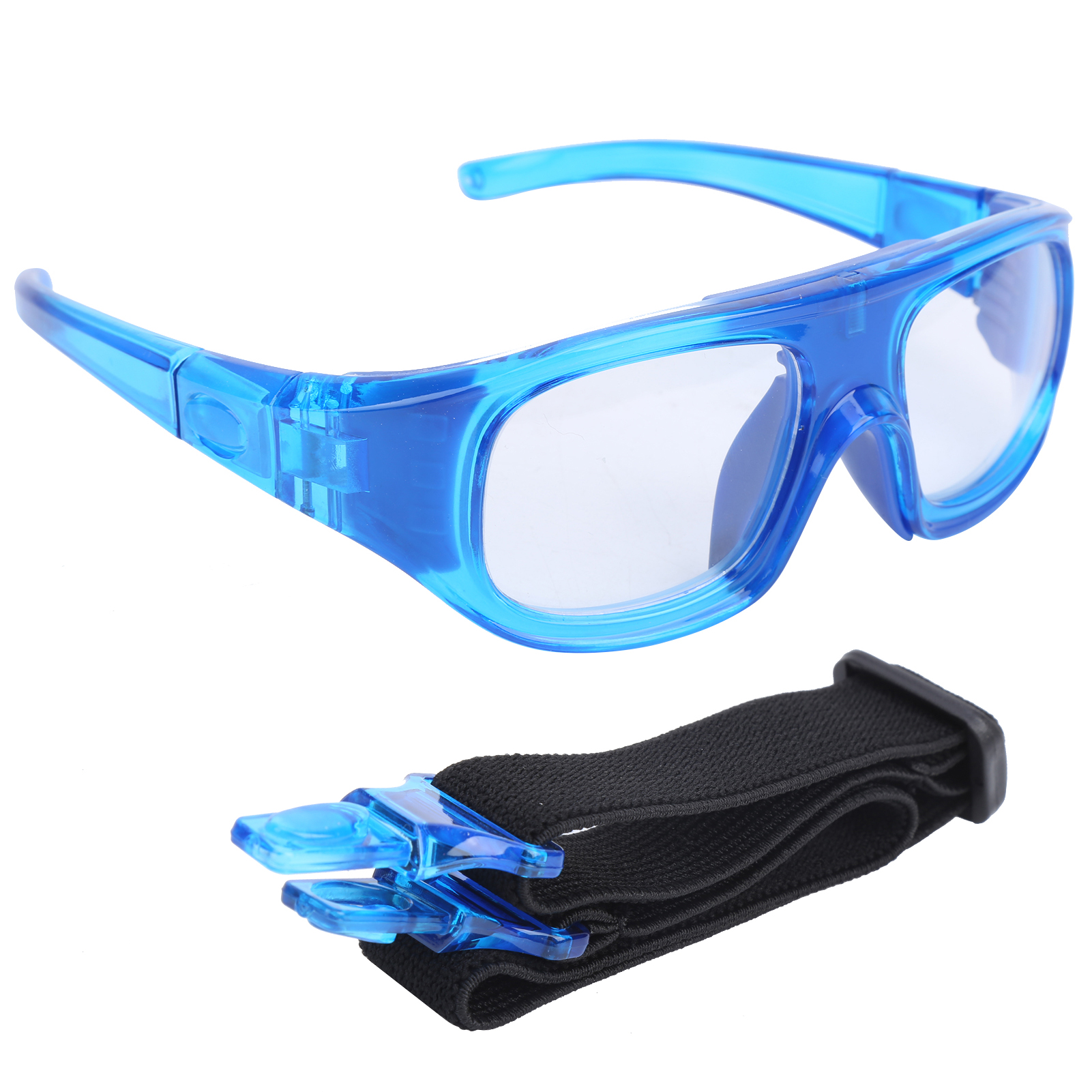 Stoßfeste Pc-sportschutzbrille Mit Abnehmbarem Rahmen Für Basketball (blau)