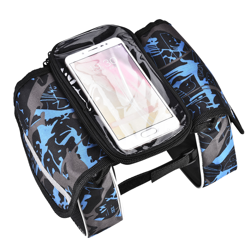 Wasserdichte Fahrradlenkertasche, Touchscreen-handytasche, Fahrradzubehör (blau)