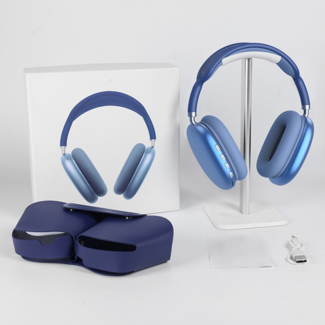 P9 Pro Max Bluetooth-kopfhörer Mit Kraftvollem Bass, Mikrofon Und Langer Akkulaufzeit, Blau