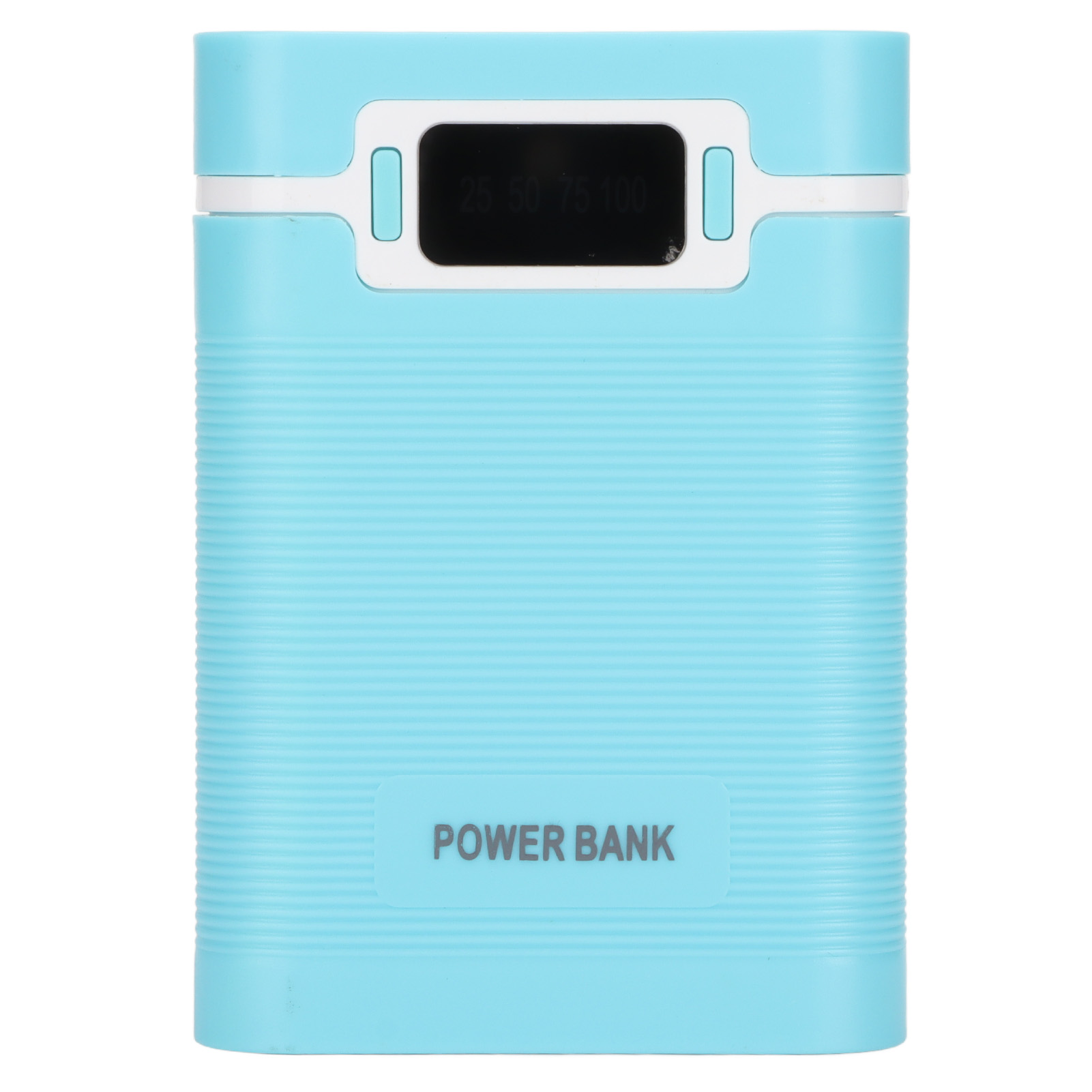 Tragbarer Diy-powerbank-lader Für 4 18650-akkus Mit Lcd-bildschirm, Zwei Micro-usb-eingängen Und Blauem Gehäuse