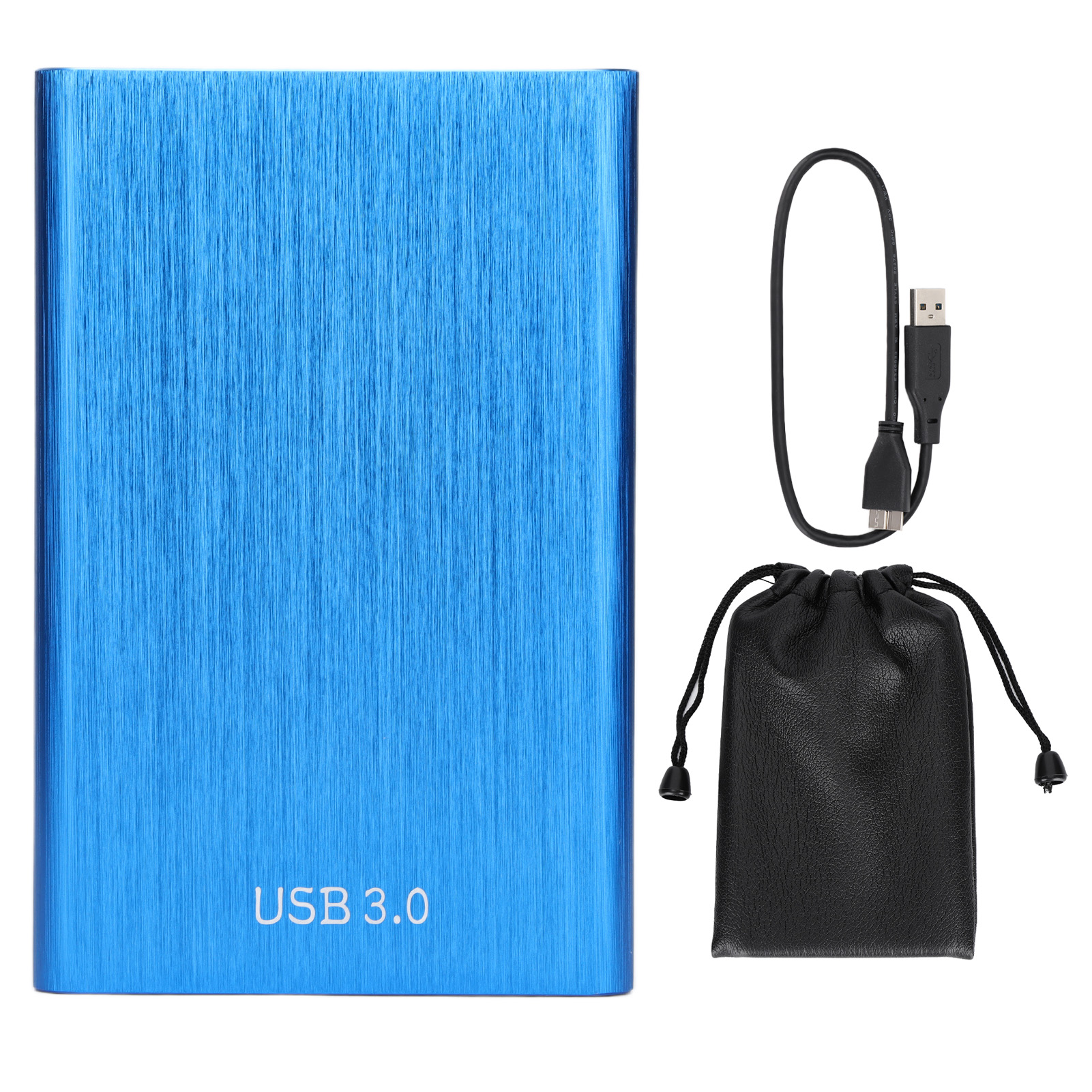 Externe 2,5-zoll-usb-3.0-festplatte In Aluminiumlegierung, Abgerundetes Gehäuse, Blau, 40 Gb