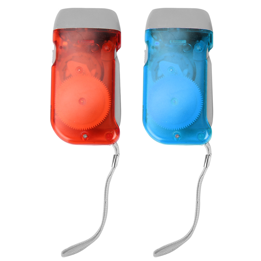 Handkurbel-led-notfalltaschenlampe, Mini-outdoor-taschenlampe (rot Und Blau)