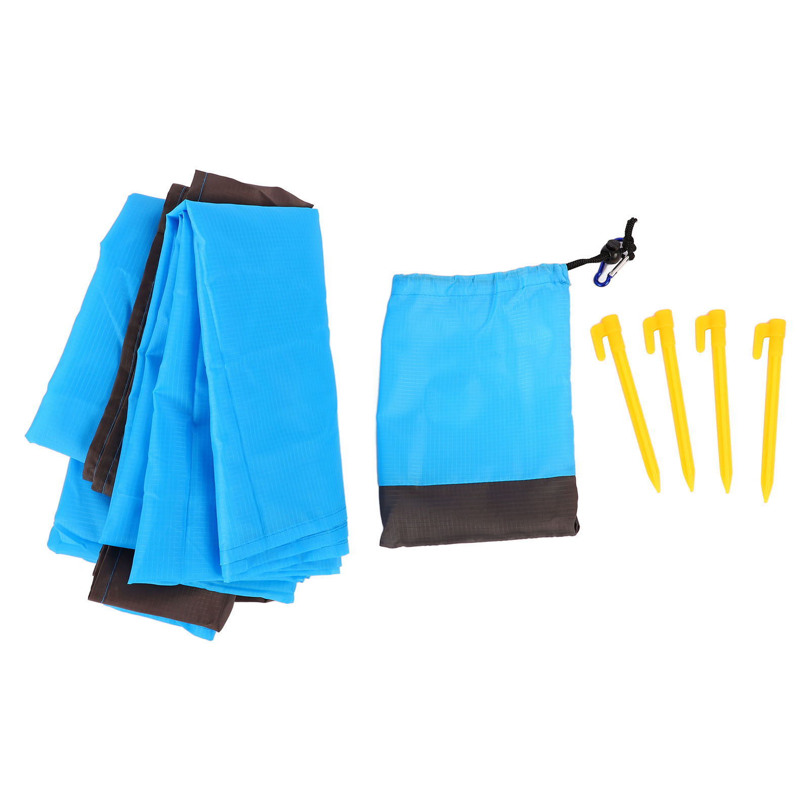Wasser- Und Sandabweisende Stranddecke Aus Polyester-nylon, Faltbar Mit Tragetasche, Für Picknicks, Reisen, Camping Im Freien, Blau.