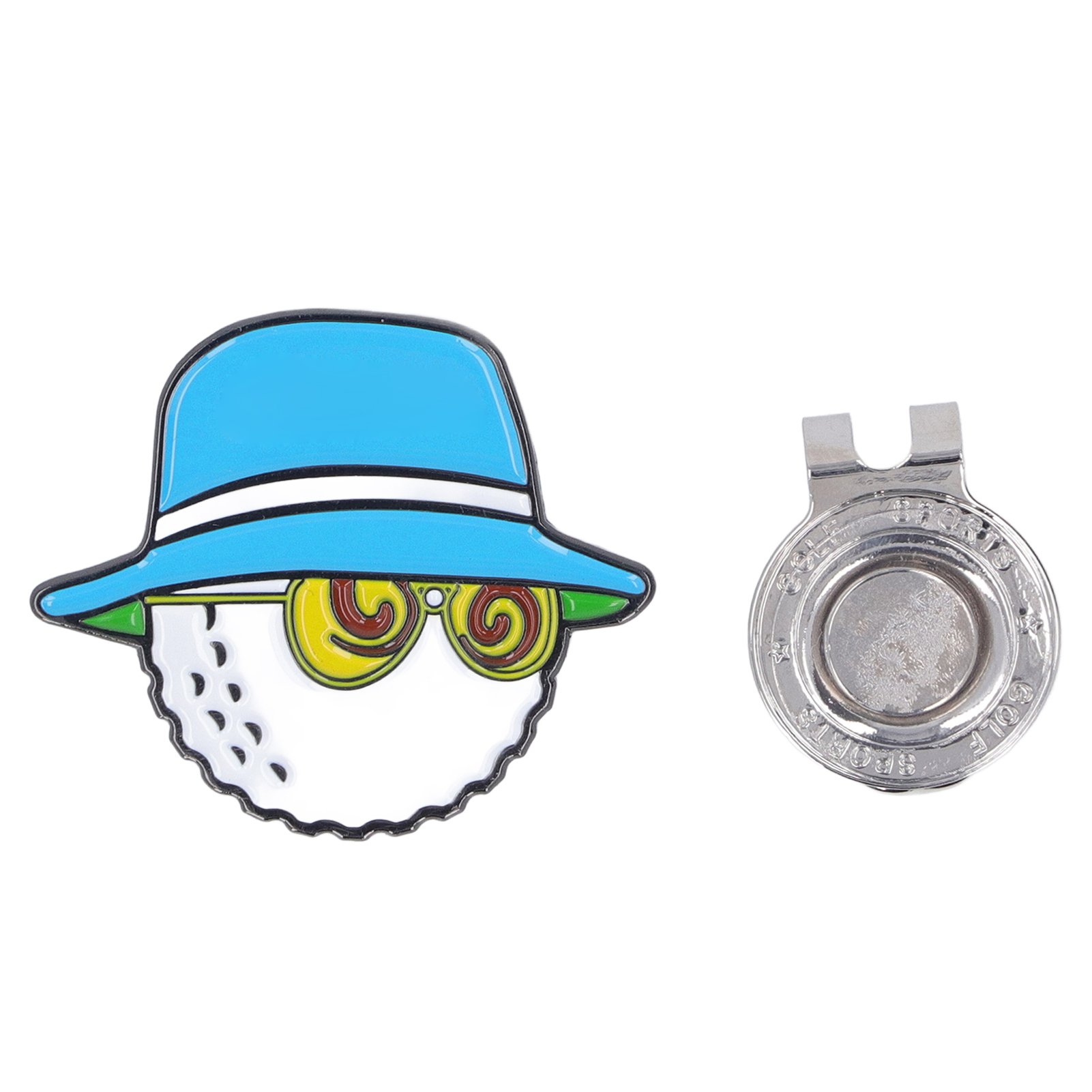 Leichter, Rostfreier Magnetischer Brillenhalter Für Anglerhüte – Golfmarker Für Damen Und Herren – Blau