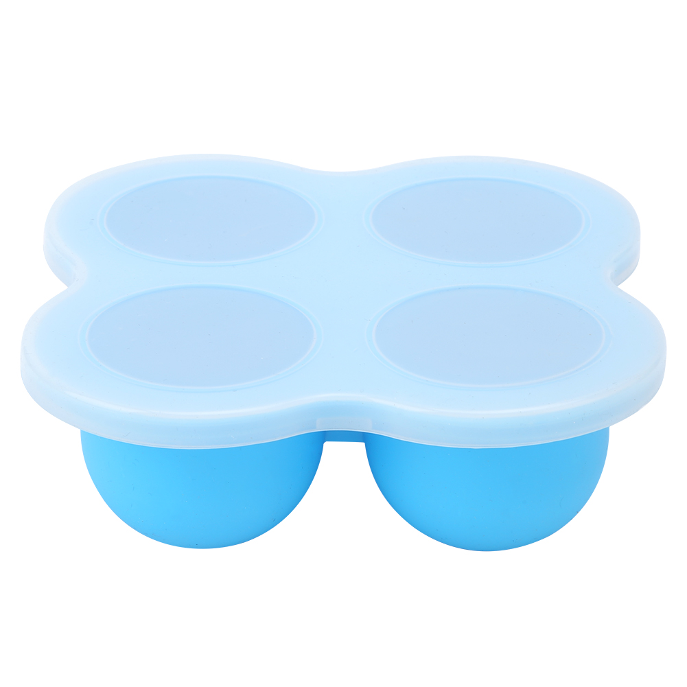 Eierdämpfer Aus Lebensmittelechtem Silikon, 4 Fächer, Blau, Praktisches Küchenutensil