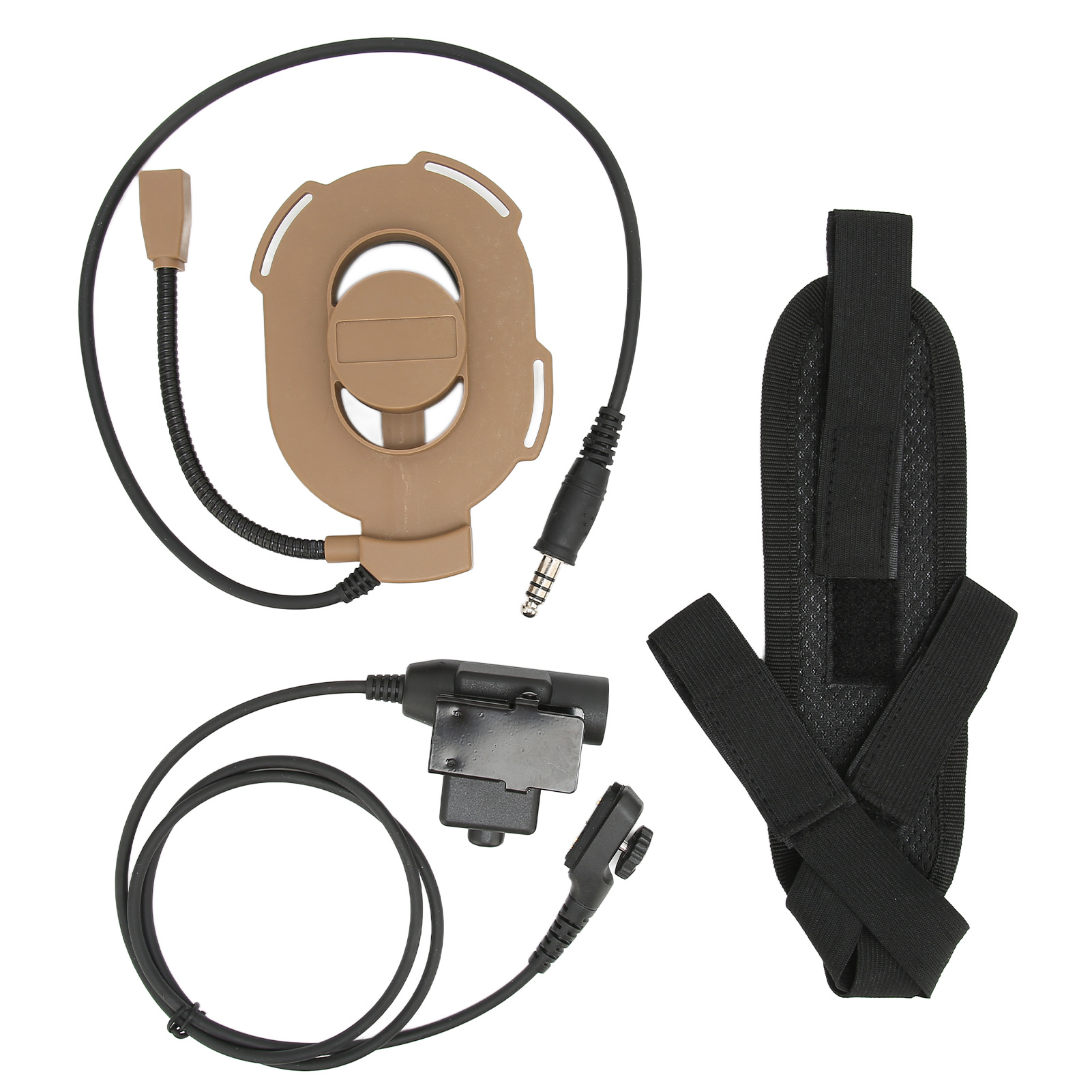 Robuster U94 Ptt Einseitiger Militärhelm Für Motorräder, Kompatibel Mit Hytera Pd-780 Pd-785 Pd-788 Pd-780g, Farbe: Braun.
