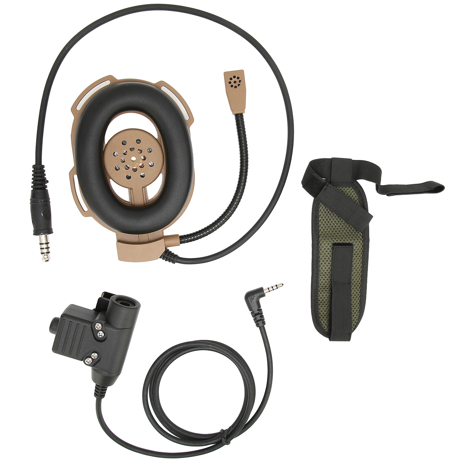 Militärhelm Mit Geräuschdämpfung Und Ptt U94 Für Funkgeräte – Braun Für Outdoor-aktivitäten