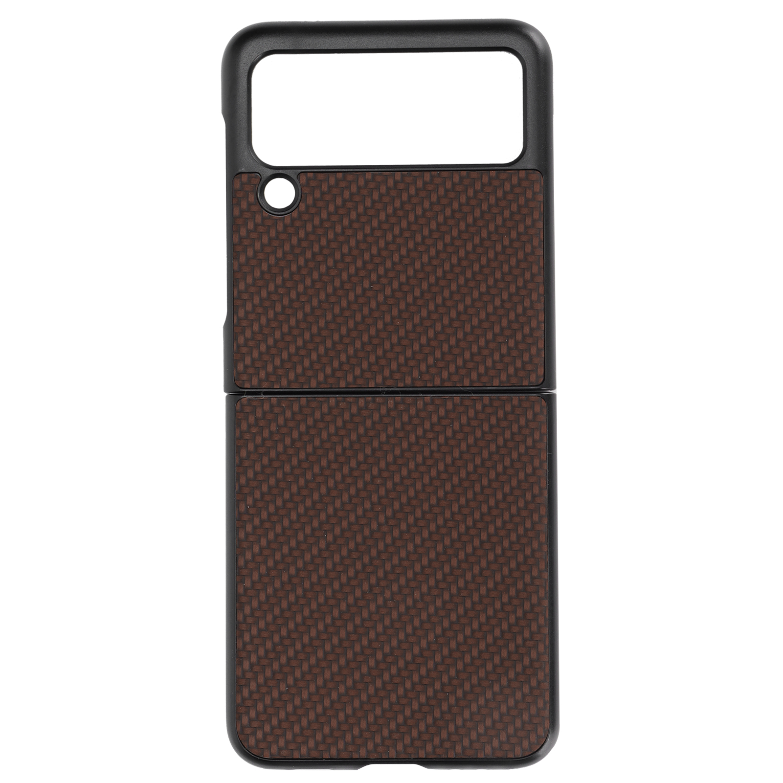 Faltbare Schutzhülle Mit Carbonfaser-muster Für Samsung Galaxy Z Flip 3 – Robuster Schutz, Braun