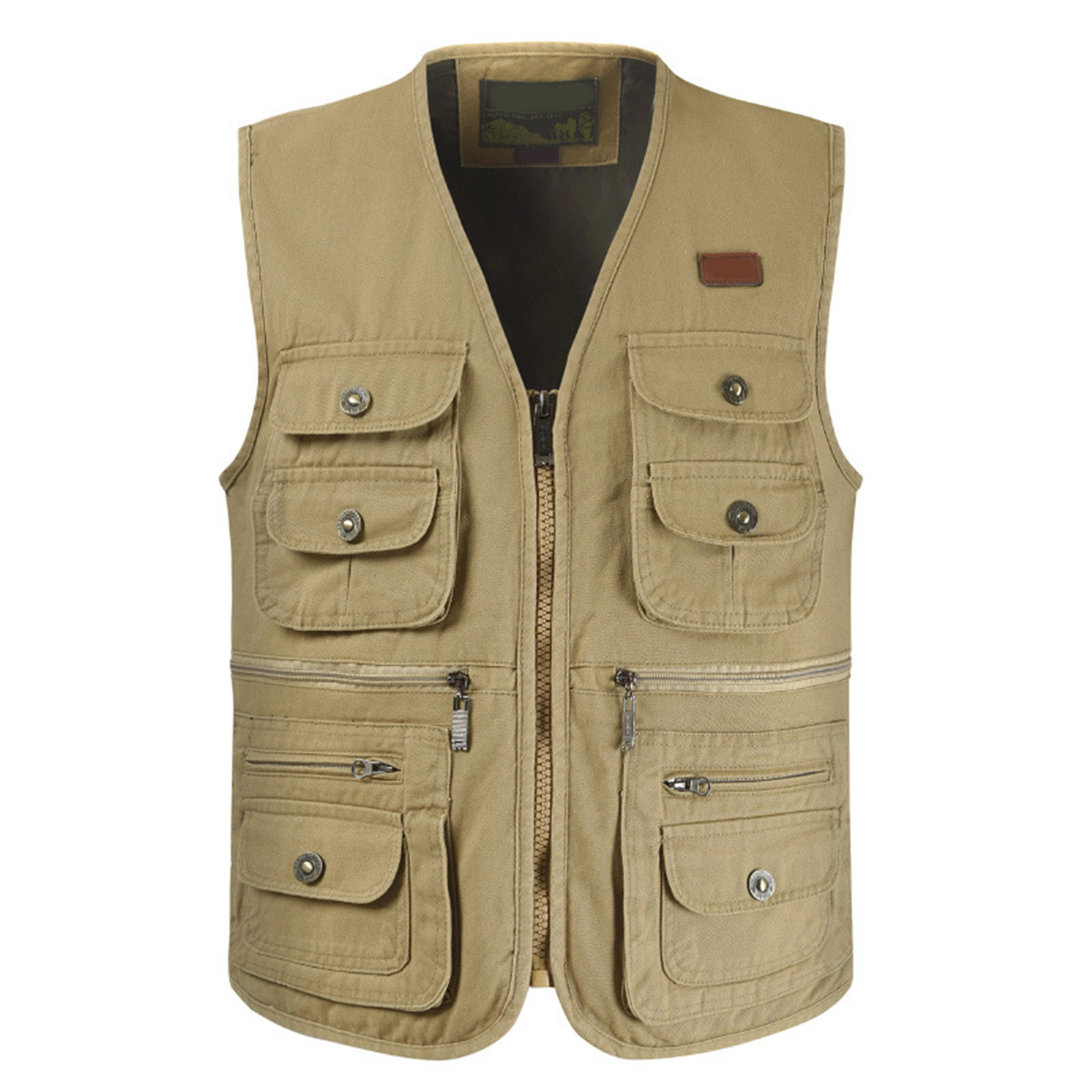 Braune, Atmungsaktive Cargojacke Aus Reiner Baumwolle Mit Vielen Taschen, Ideal Zum Angeln Und Wandern, Größe Xl