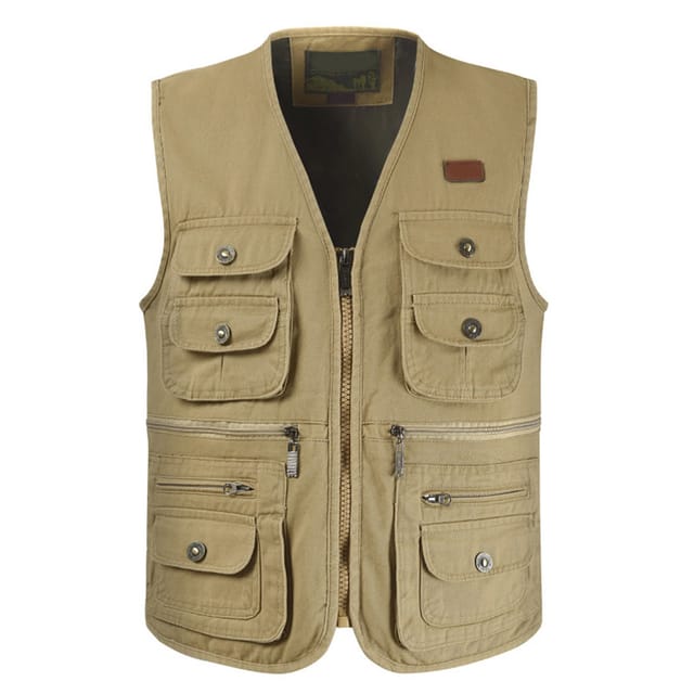 Braune, Atmungsaktive Cargojacke Aus Reiner Baumwolle Mit Vielen Taschen, Ideal Zum Angeln Und Wandern, Größe Xl
