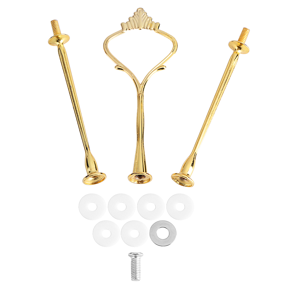 Dreistöckige Goldene Kronen-etagere Mit Griff Und Obstschale