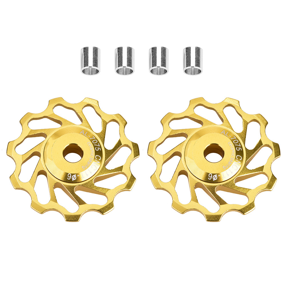 Paar Meijun Hinterradrolle Mit Keramiklager Für Fahrradlenker (11t, Gold)