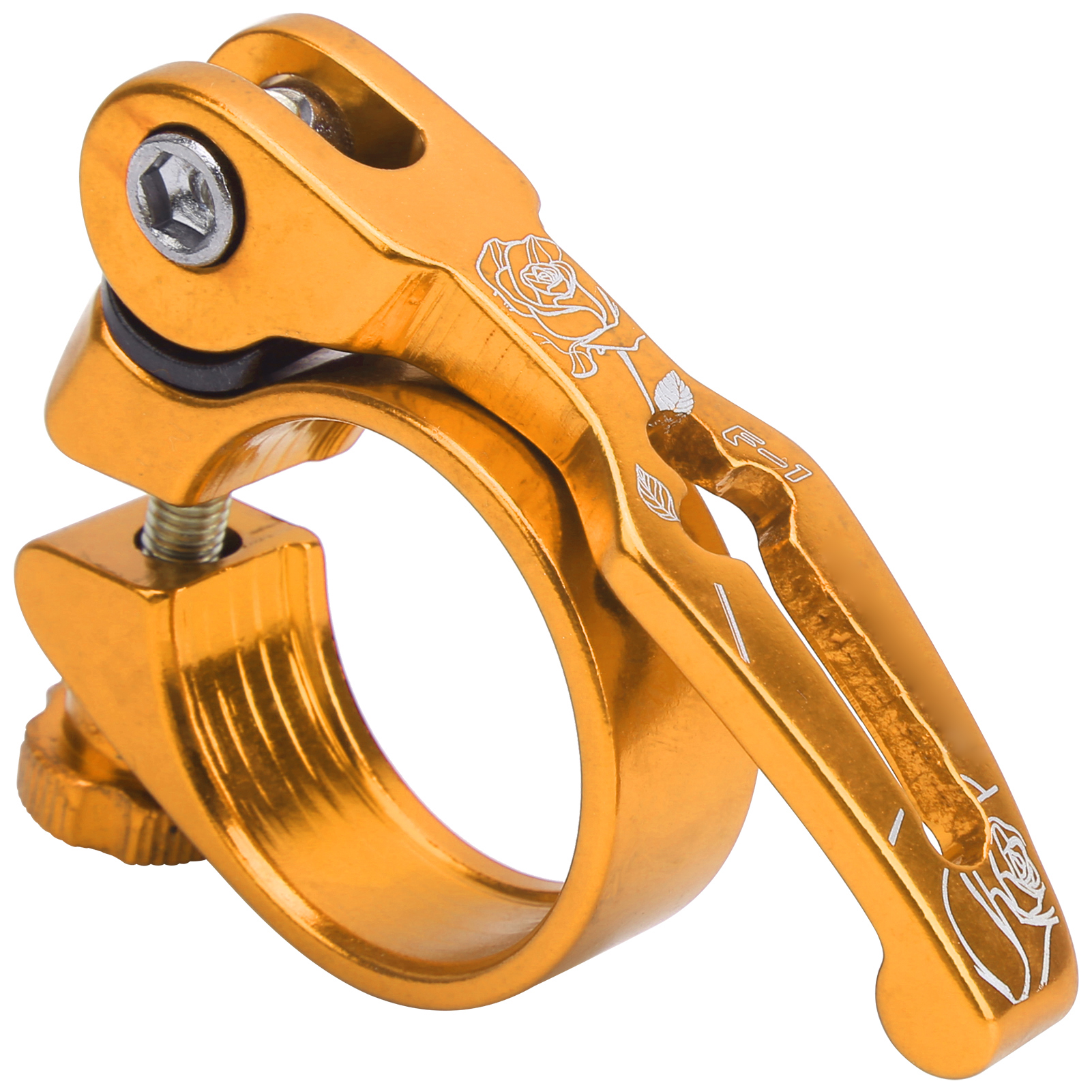 Schnellspann-sattelklemme Aus Aluminiumlegierung (31,8 Mm) Für Mountainbikes Und Rennräder, Goldfarben