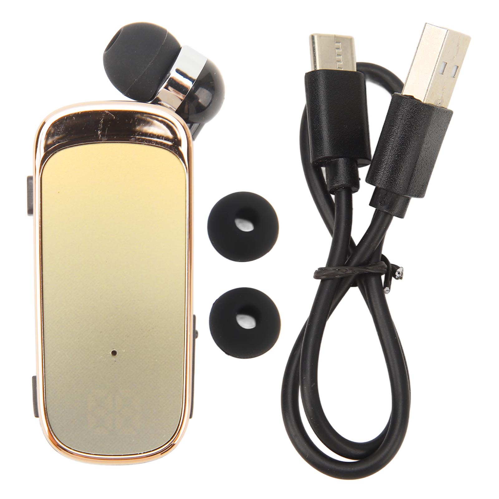Einziehbare Kabellose Bluetooth 5.2-kopfhörer, Komfortable Sport-ohrhörer Für Outdoor-aktivitäten, Autofahren Und Fitness, Ohrclip Mit Farbverlauf In Gelb