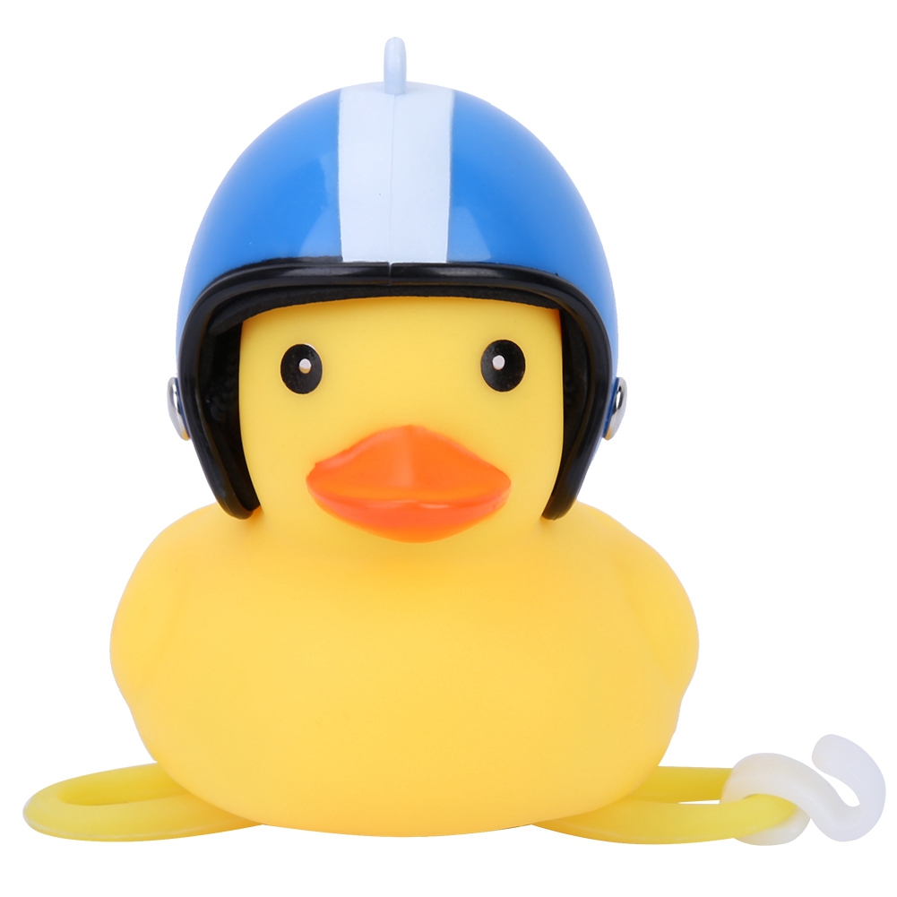 Niedliche Gelbe Ente Mit Motorradhelm - Blaue Sternendekoration Für Mountainbike