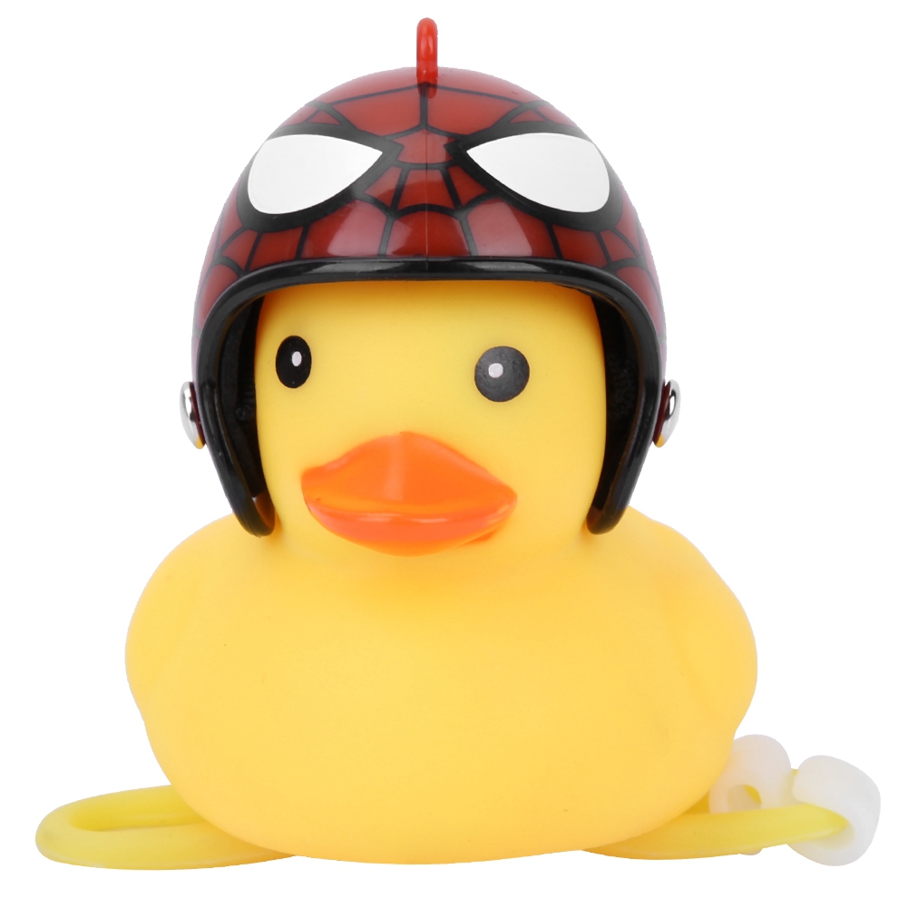 Niedliche Gelbe Ente Mit Motorradhelm - Dekoration Für Fahrräder Und Mountainbikes