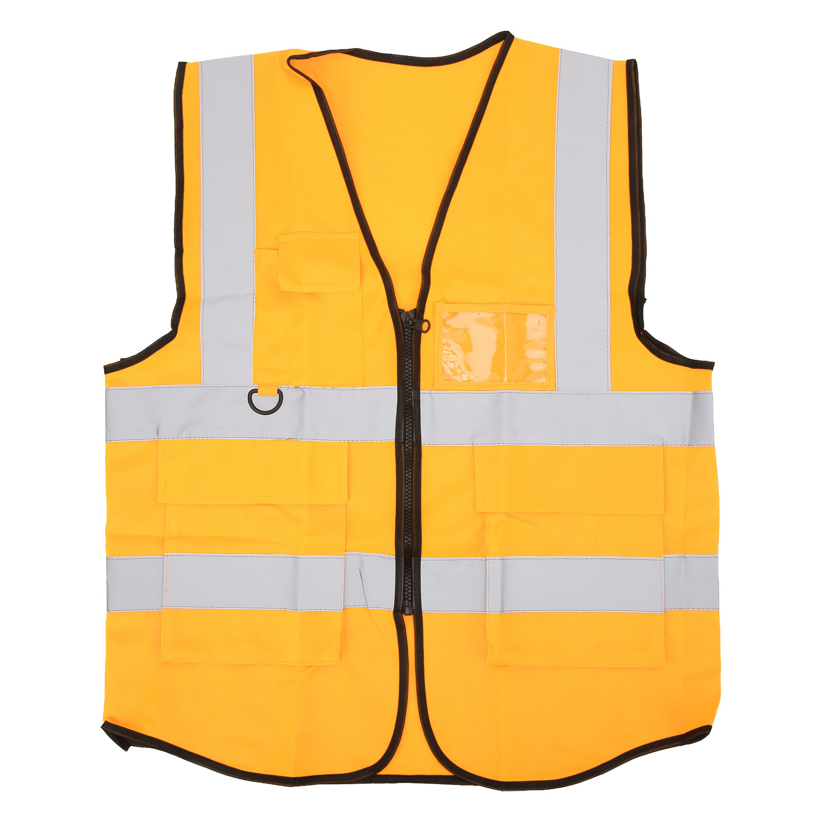 Gut Sichtbare, Wasserdichte Sicherheitsjacke Mit Reißverschluss Und Mehreren Taschen Für Arbeiter, Gelb.