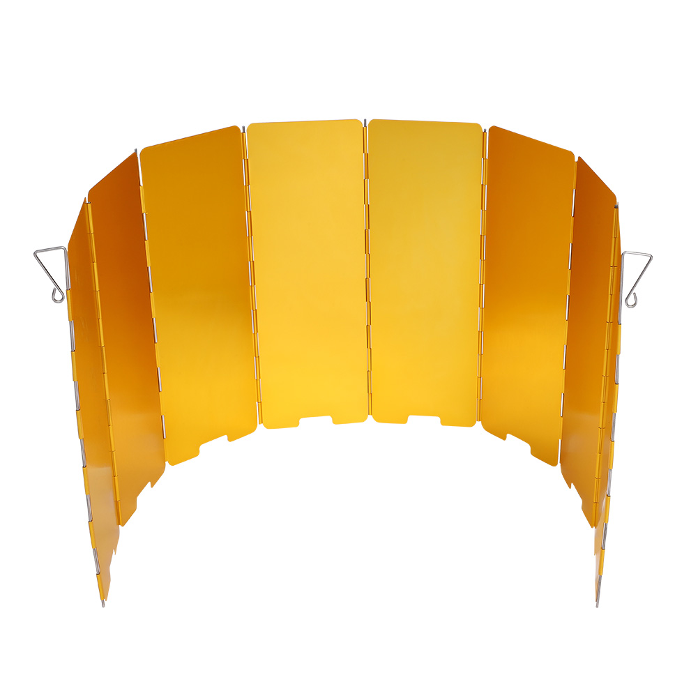 Faltbarer Windschutz Für 8-platten-campingkocher, Outdoor-kochzubehör Für Gas (gelb)