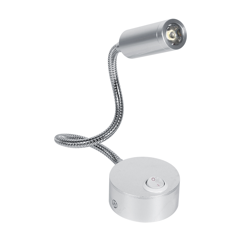 1w Kaltweiße Led-leselampe Ac85-265v Mit Flexiblem Hals Und Ein-/ausschalter
