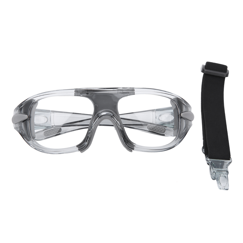 Stoßfeste Polycarbonat-sportschutzbrille Für Outdoor-fußball Und Basketball – Grau