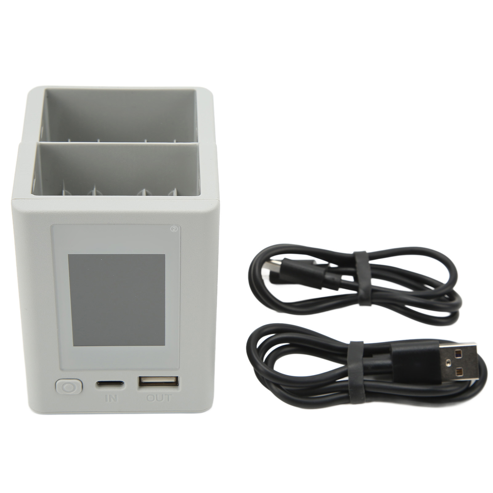 Schnelle Pd-doppelstrom-ladestation Mit Farb-lcd-bildschirm Für Dji Mini 3 Akku, Grau
