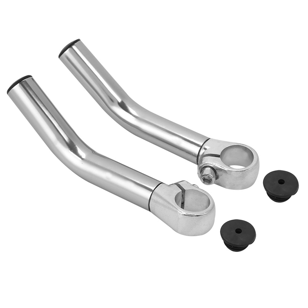 Paar Lenkerendkappen Aus Aluminiumlegierung Für Mountainbikes Und Rennräder, Silber