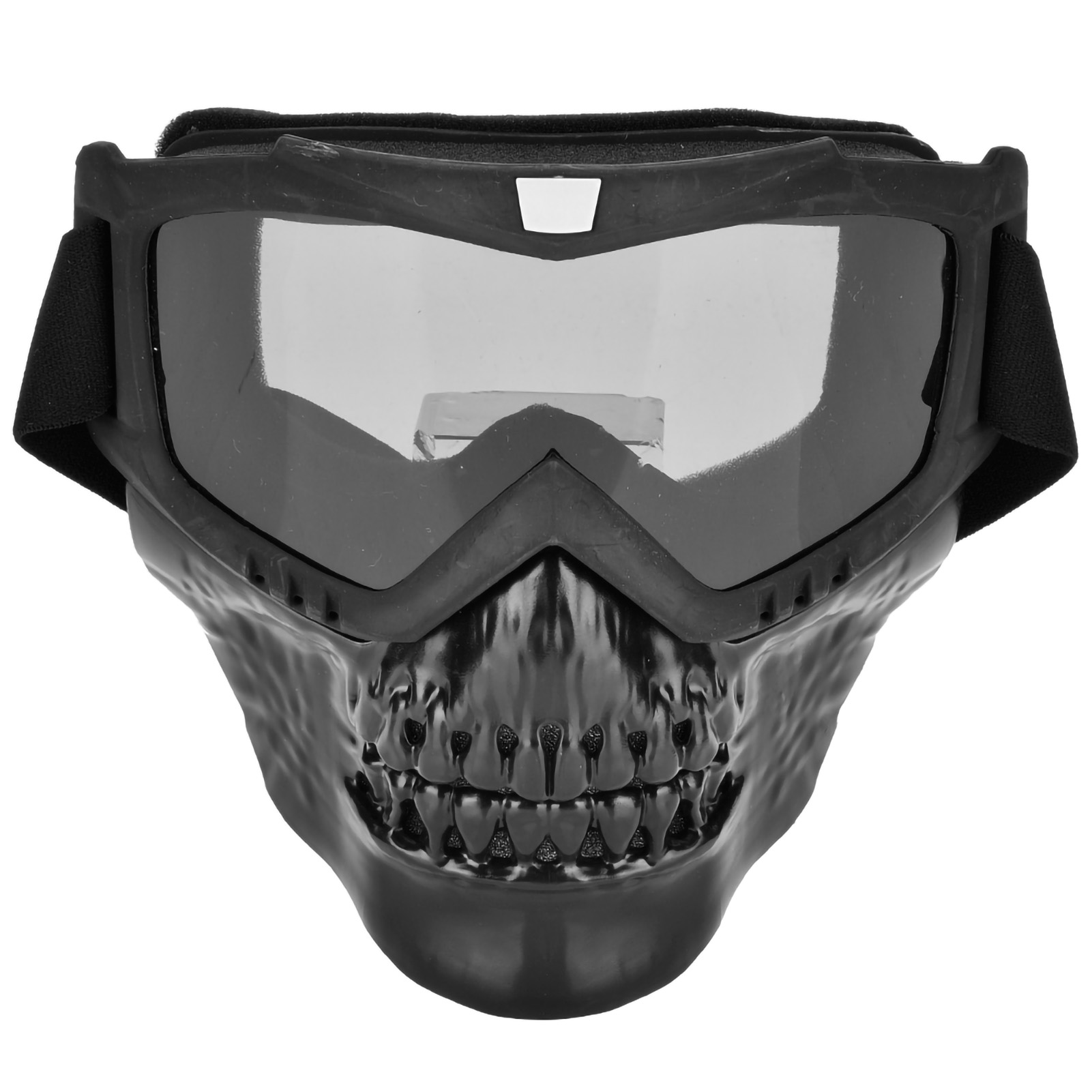 Motorrad-gesichtsmaske Mit Totenkopfmotiv Und Schutzbrille Für Rennzwecke (grau)