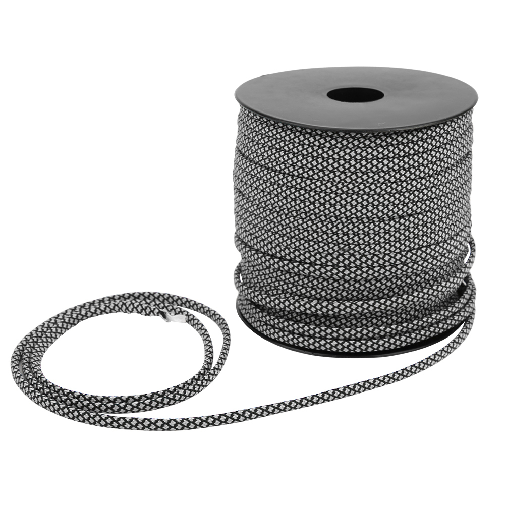 Mm 7-strängiges 50 M Paracord-überlebensseil Für Camping, Wandern, Zelte Und Armbandflechten (schwarz Silber)